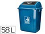 PAPELERA CONTENEDOR Q-CONNECT PLASTICO CON TAPA DE BALANCIN 58 LITROS AZUL 470X330X760 MM