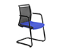 SILLA ROCADA CONFIDENTE ESTRUCTURA METALICA TAPIZADA EN TELA IGNIFUGA COLOR AZUL