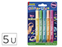 PEGAMENTO IMEDIO GLITTER GLUE BRILLA EN LA OSCURIDAD PARA MANUALIDADES 10 ML BLISTER DE 5 UNIDADES COLORES SURTIDOS