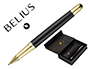 BOLIGRAFO Y ESTUCHE BELIUS SOIREE COLOR NEGRO Y DORADO TINTA AZUL CAJA DE DISEO