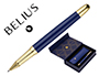 BOLIGRAFO Y ESTUCHE BELIUS SOIREE COLOR AZUL MARINO Y DORADO TINTA AZUL CAJA DE DISEO