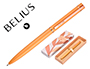 BOLIGRAFO BELIUS ROSE ALUMINIO COLOR NARANJA/ORO ROSA TINTA AZUL CAJA DE DISEO