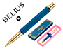 BOLIGRAFO BELIUS MACARON BLISS FORMA HEXAGONAL COLOR ROSA/ AZUL Y DORADO TINTA AZUL CAJA DE DISEO