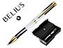 BOLIGRAFO BELIUS DUALITA CUERPO BLANCO COLOR NEGRO TINTA AZUL CAJA DE DISEO