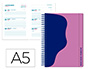 AGENDA ESCOLAR LIDERPAPEL 25-26 ESPIRAL WAVES MORADO SEMANA VISTA A5 BILINGE PAPEL FSC 80 GR