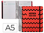 AGENDA ESCOLAR LIDERPAPEL 25-26 ESPIRAL PATTERNS ZIGZAG DIA PAGINA A5 BILINGE PAPEL FSC