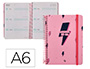AGENDA ESCOLAR LIDERPAPEL 25-26 ESPIRAL PATTERNS RAYOS ROSA SEMANA VISTA A6 BILINGE PAPEL FSC 80 GR