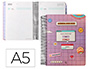 AGENDA ESCOLAR LIDERPAPEL 25-26 ESPIRAL PIXEL MORADO DIA PAGINA A5 BILINGE PAPEL FSC 80 GR