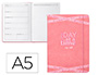 AGENDA ESCOLAR ANTARTIK 25-26 ENCUADERNADA GO! SIMIL PIEL ROSA SEMANA VISTA A5 BILINGE PAPEL FSC 80 GR