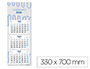CALENDARIO PARED LIDERPAPEL 3 MESES VISTAS 2026 PLEGABLE 33X70 CM PAPEL 90 GR
