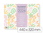 PLANNING MENSUAL LIDERPAPEL JOVEN 2026 44X32 CM CON PEGATINAS LOMO ENGOMADO PAPEL 128 GR