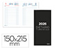 DIETARIO LIDERPAPEL 2026 CUARTO 150X215 MM DIA PAGINA COLOR NEGRO PAPEL 70 GR