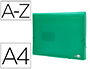 CARPETA LIDERPAPEL CLASIFICADOR FUELLE 32113 POLIPROPILENO DIN A4 VERDE TRANSPARENTE 13 DEPARTAMENTOS