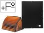 CARPETA CLASIFICADORA LIDERPAPEL 12 DEPARTAMENTOS FOLIO PROLONGADO CARTON FORRADO NEGRA FUELLE
