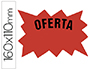 CARTEL CARTULINA ETIQUETAS MARCAPRECIOS ROJO FLUORESCENTE160X110 MM BOLSA DE 50 ETIQUETAS