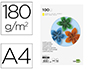 CARTULINA LIDERPAPEL A4 180G/M2 AMARILLO PAQUETE DE 100 HOJAS