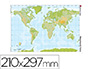 MAPA MUDO COLOR DIN A4 PLANISFERIO FISICO
