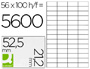 ETIQUETA ADHESIVA Q-CONNECT KF10638 TAMAO 52,5X21,2 MM FOTOCOPIADORA LASER INK-JET CAJA CON 100 HOJAS DIN A4