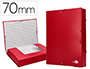 CARPETA PROYECTOS LIDERPAPEL FOLIO LOMO 70MM CARTON FORRADO ROJA