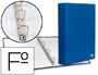CARPETA DE 4 ANILLAS 40MM MIXTAS LIDERPAPEL FOLIO CARTON FORRADO PAPER COAT AZUL