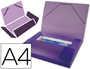 CARPETA LIDERPAPEL PORTADOCUMENTOS 36856 POLIPROPILENO DIN A4 VIOLETA SERIE FROSTY LOMO 25 MM