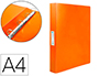 CARPETA LIDERPAPEL 4 ANILLAS 25 MM MIXTAS 43431 POLIPROPILENO DIN A4 NARANJA SERIE FROSTY