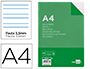 RECAMBIO LIDERPAPEL A4 100 HOJAS 60G/M2 PAUTA 4 3.5MM CON MARGEN 4 TALADROS