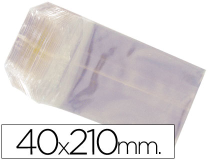 BOLSA CELOFAN 40X210 MM PAQUETE 100 UNIDADES