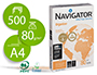 PAPEL FOTOCOPIADORA NAVIGATOR DIN A4 80 GRAMOS 4 TALADROS PAPEL MULTIUSO INK-JET Y LASERPAQUETE DE 500 HOJAS