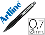PORTAMINAS ARTLINE RETRACTIL SUJECION DE CAUCHO TRANSLUCIDO 0,7 MM CUERPO NEGRO