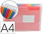 CARPETA LIDERPAPEL CLASIFICADOR FUELLE 42159 POLIPROPILENO A4 TTE 2 HUECOS TARJETAS SPECTRAFILE 13 DPTO