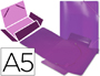 CARPETA LIDERPAPEL GOMAS SOLAPAS 34976 POLIPROPILENO DIN A5 VIOLETA