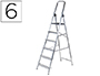 ESCALERA Q-CONNECT DE ALUMINIO 6PELDAOS 1203X510X1895 MM PESO MAXIMO 150 KG EN-131