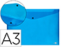 CARPETA LIDERPAPEL DOSSIER BROCHE 44242 POLIPROPILENO DIN A3 AZUL TRANSLUCIDO