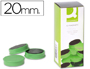 IMAN PARA SUJECION Q-CONNECT IDEAL PARA PIZARRAS MAGNETICAS20 MM VERDE CAJA DE 10 UNIDADES