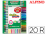ROTULADOR ALPINO DOUBLE DOUBLE PUNTA GRUESA Y PUNTA FINA CAJA DE 20+4 UNIDADES COLORES SURTIDOS