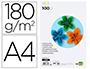 CARTULINA LIDERPAPEL A4 180G/M2 4 COLORES SURTIDOS PAQUETE DE 100 HOJAS