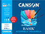 PAPEL ACUARELA BASIK CANSON DIN A4+ 370 GR PACK DE 6 HOJAS