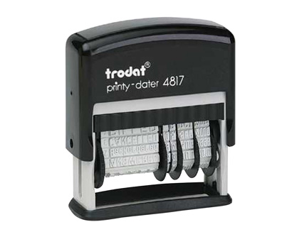 FORMULARIO TRODAT CON FECHADOR 12 TEXTOS ENTINTAJE AUTOMATICO4 MM