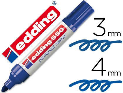 ROTULADOR EDDING PUNTA FIBRA PERMANENTE 550 AZUL N.3 PUNTA REDONDA