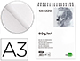 BLOC DIBUJO LIDERPAPEL ESBOZOS ESPIRAL A3 297X420MM 100 HOJAS 90GR/M2 SIN RECUADRO