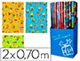 PAPEL DE REGALO INFANTIL BOB ESPONJA ROLLO ANCHO 70 CM LONGITUD 2 MT DISEOS SURTIDOS GRAMAJE 60 GR