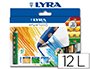 LAPICES DE COLORES ACUARELABLES LYRA GROOVE TRIANGULAR MINAS 10 MM CAJA DE 12 COLORES SURTIDOS