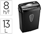 DESTRUCTORA DE DOCUMENTOS Q-CONNECT KF17972 CAPACIDAD DE CORTE 8 H DESTRUYE GRAPAS CLIPS CD Y TARJETAS 13 LITROS