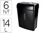 DESTRUCTORA DE DOCUMENTOS Q-CONNECT KF17970 CAPACIDAD DE CORTE 6 H DESTRUYE GRAPAS CLIPS Y TARJETAS PAPELERA 14L