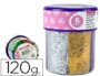PURPURINA LIDERPAPEL FANTASIA COLORES METALICOS 6 COLORES SURTIDOS BOTE DE 120 GR