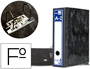 ARCHIVADOR DE PALANCA LIDERPAPEL CARTON FORRADO FOLIO JASPEADO NEGRO CON CAJA CLASSIC BLUE