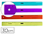 REGLA M+R 30 CM PLASTICO GRADUADA Y BISELADA COLORES SURTIDOS