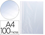 FUNDA MULTITALADRO Q-CONNECT DIN A4 100 MC CRISTAL BOLSA DE 100 UNIDADES