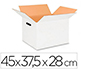 CAJA PARA EMBALAR Q-CONNECT AMERICANA ULTRA RESISTENTE CON ASAS CARTON CANAL DOBLE 7 MM COLOR BLANCO 450X280X375 MM